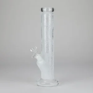 11″ Straight Tube Classic Frosted Glass Bong - Pattern 2