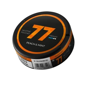 77 Peach Mint Nicotine Pouches – 10mg (5 Pack)