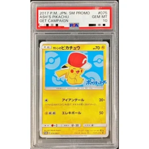 Ashs Pikachu Kalos Cap 075/SM-P PSA10 Japanese Pokémon Card