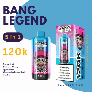 Bang Legend 120K Disposable Vape 5 in 1 All Flavors 12000 Puffs