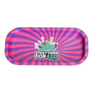 E420 Purple Swirl Metal Rolling Tray - 8in