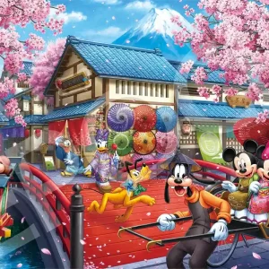 Epoch 1000 Piece Disney Jigsaw Puzzle Micky and Friends Sakura Journey 50x75cm