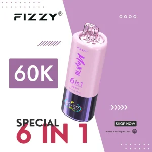 Fizzy Max III 60K – 6 Flavors in 1 60000 Puffs Mesh Coil Type-C Rechargeable