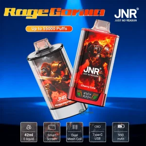 JNR Rage Grilla 55K – 55,000 Puffs, 2% Nicotine, Dual Mesh Coil, Smart Screen Vape