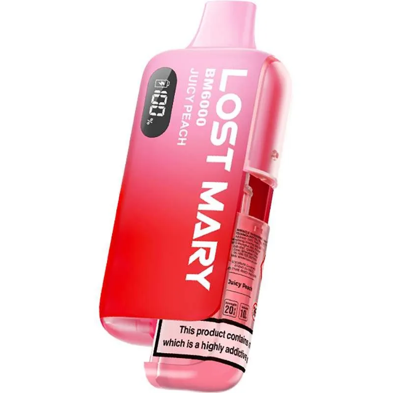 Lost Mary BM6000 juicy peach pod vape kit 12ml