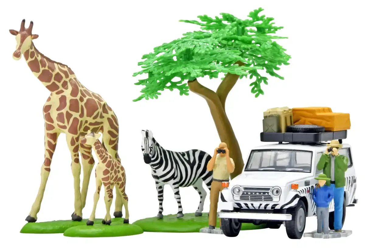 Tomytec Kaiyodo Tomica Vintage 64 Safari Set with Toyota Land Cruiser FJ56V