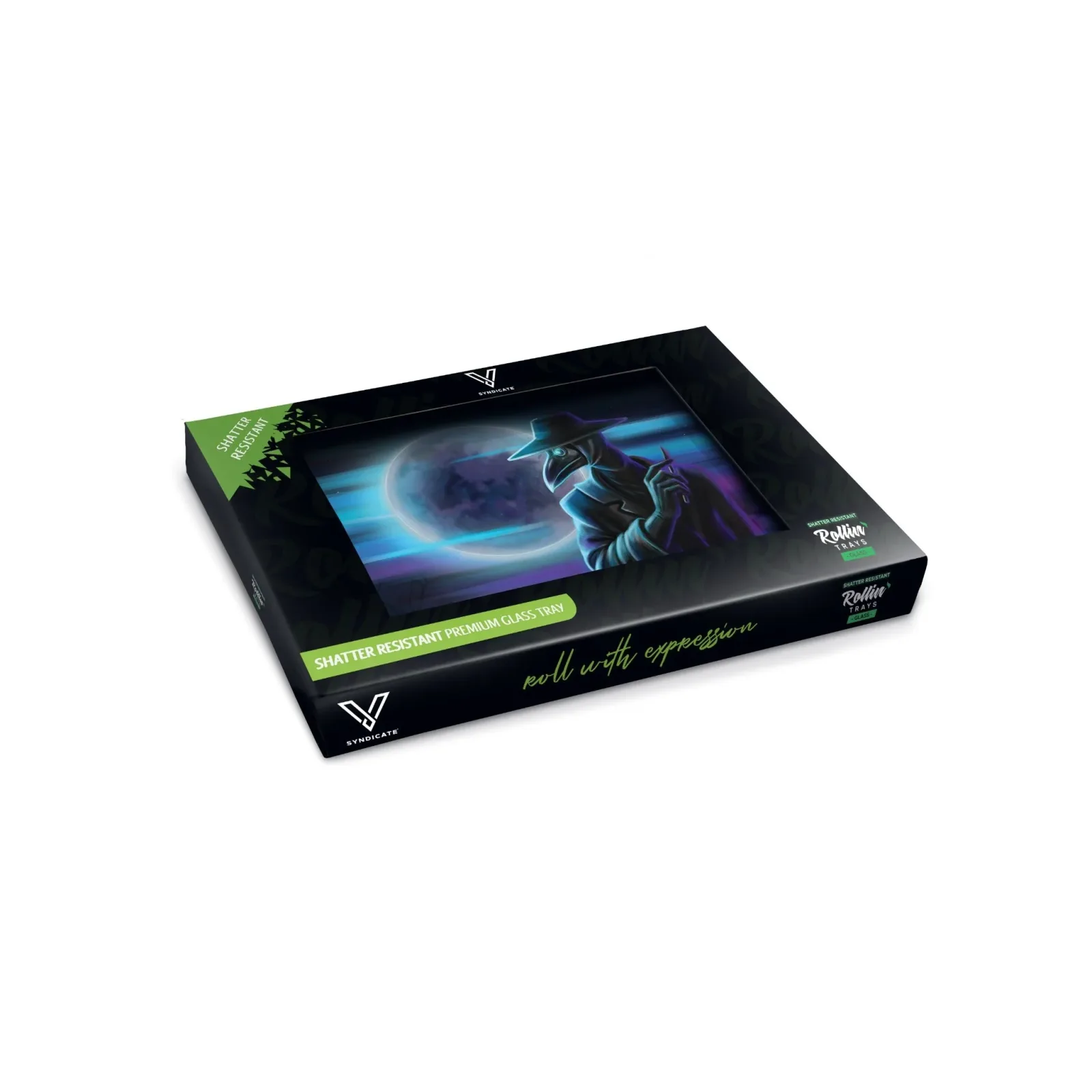V Syndicate Dark Traveler Glass Rolling Tray