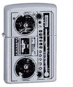 Zippo Lighter - Boombox Satin Chrome