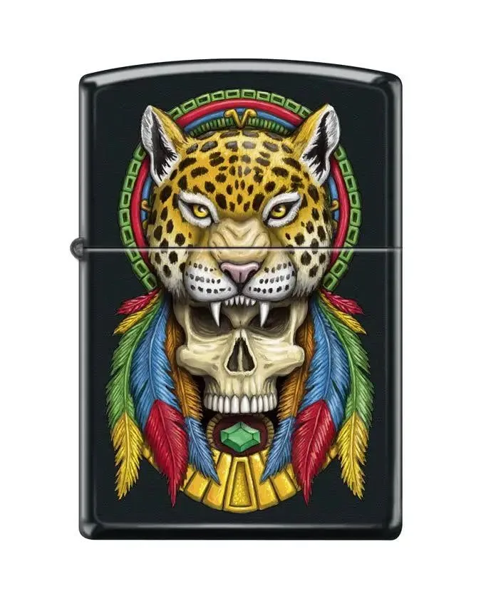 Zippo Lighter - Headdress Cheetah Skull