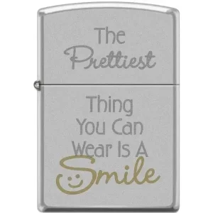 Zippo Lighter - The Prettiest Thing You Can Wear Satin Chrome