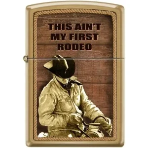 Zippo Lighter - This Ain't My First Rodeo Brushed Brass